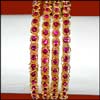 Pink Stone Bangles -906 (4 Bangles) - Click here to View more details about this Product